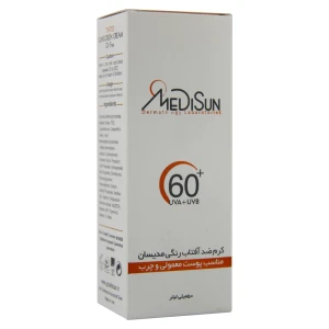 کرم ضد آفتاب SPF60 رنگی پوست معمولی و چرب مدیسان